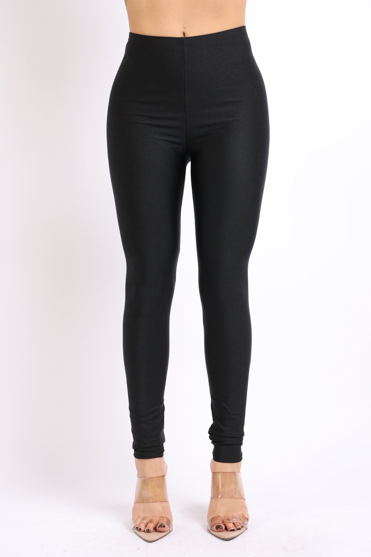 Plus Size Stretch Skinny Shiny Neon Active Yoga Pilates Club Party High Rise Elastic Leggings Pants Tights