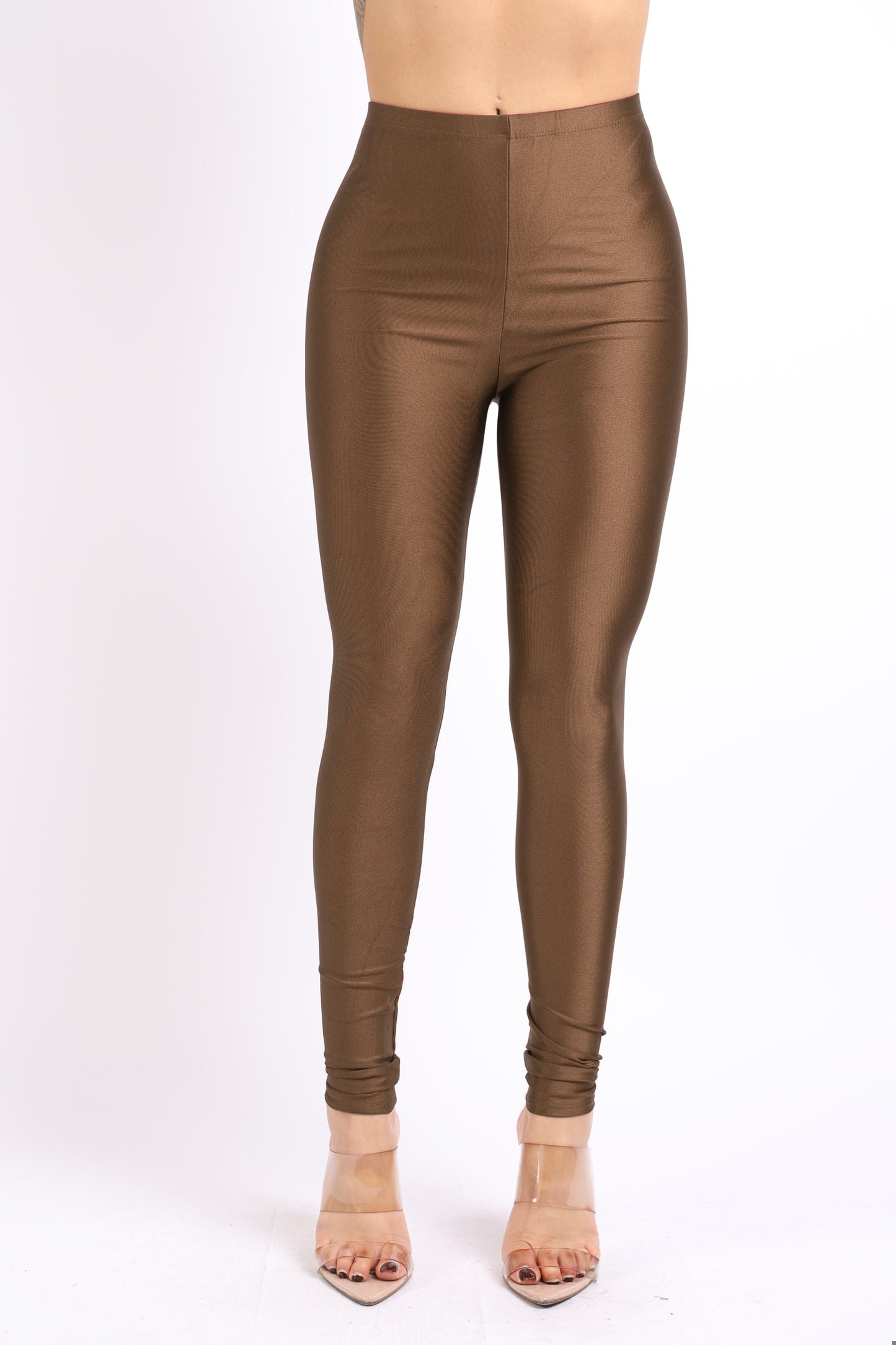 Stretch Skinny Shiny Neon Active Yoga Pilates Club Party High Rise Elastic Leggings Pants Tights