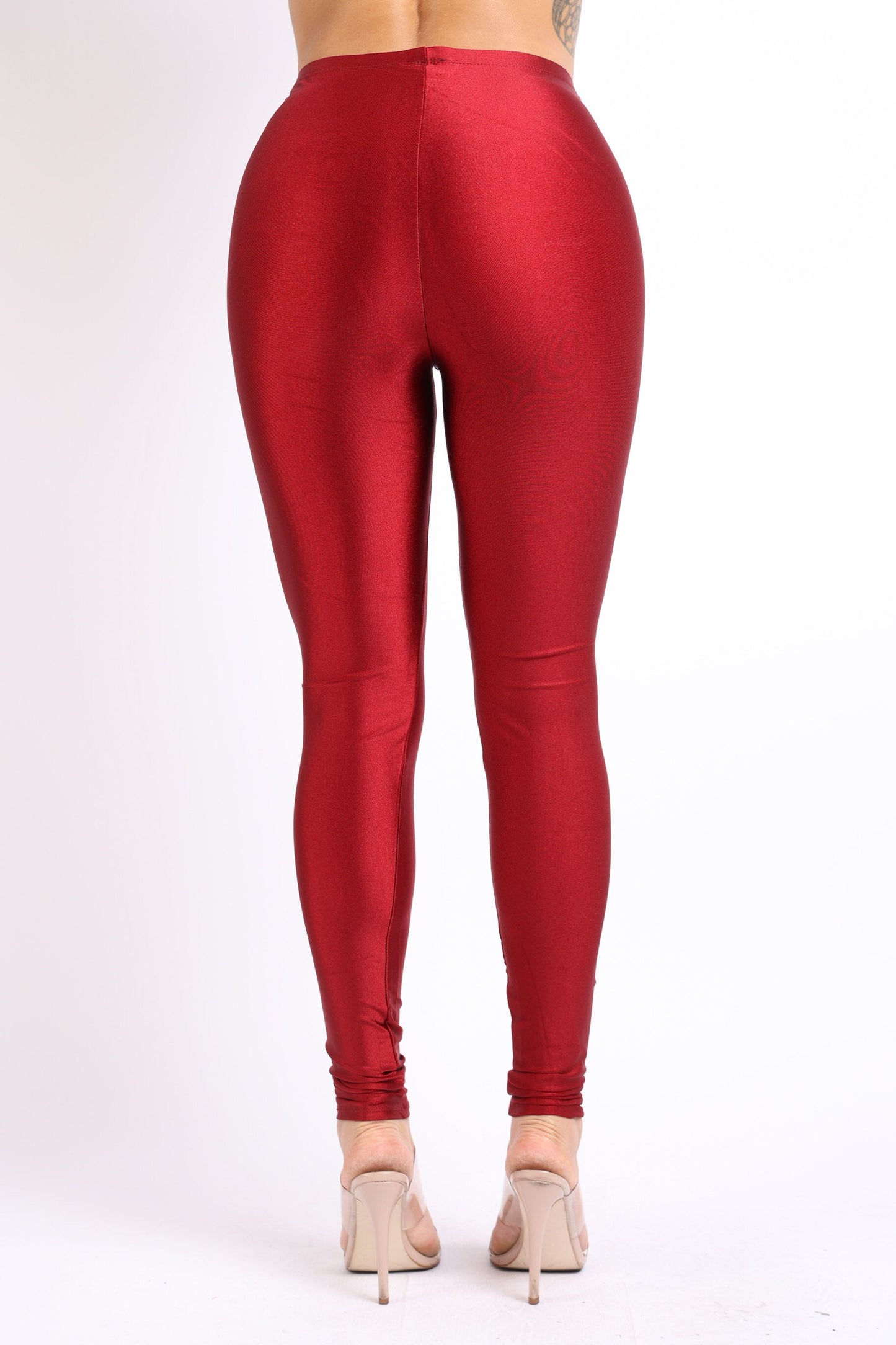 Plus Size Stretch Skinny Shiny Neon Active Yoga Pilates Club Party High Rise Elastic Leggings Pants Tights
