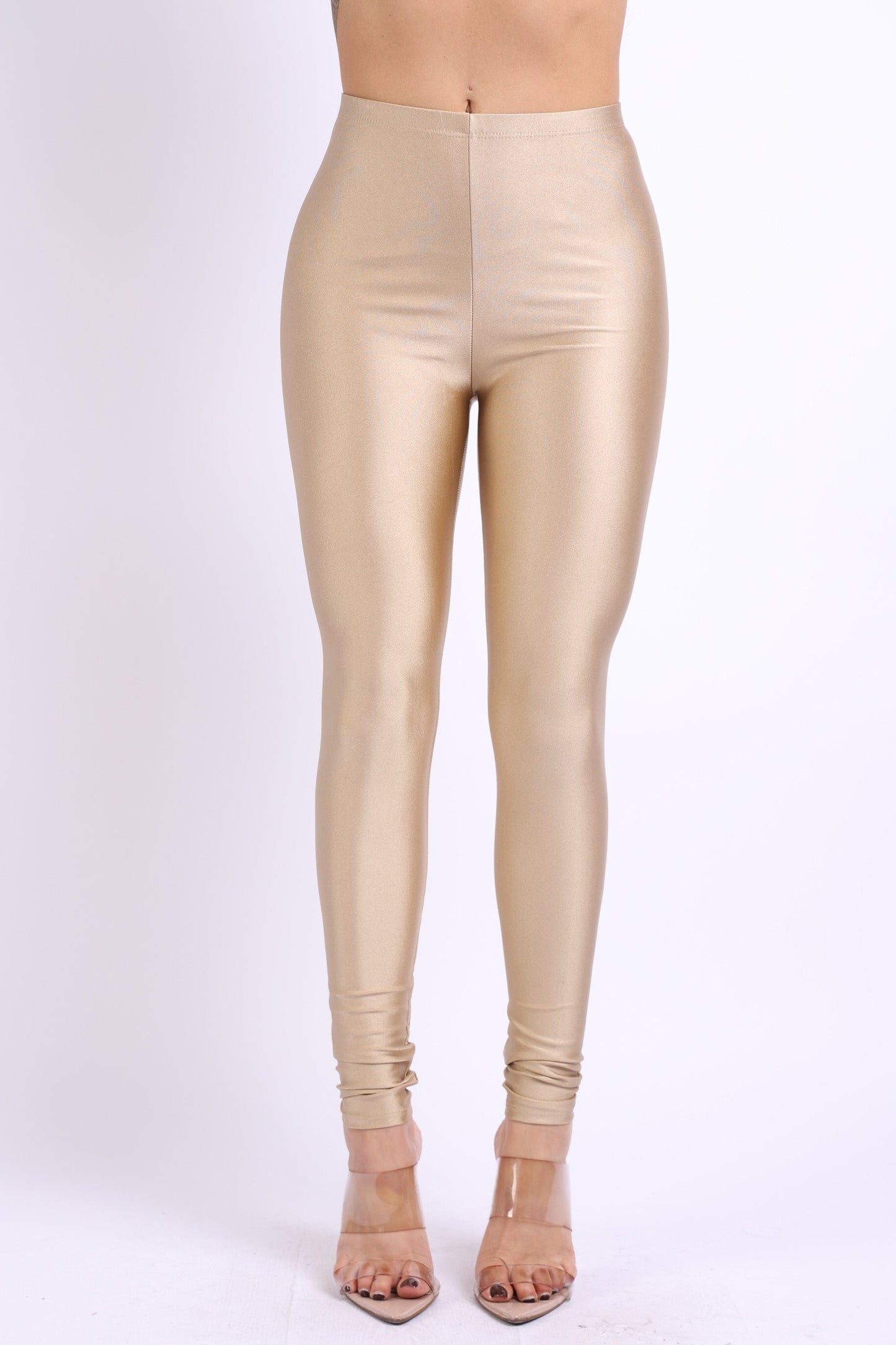 Plus Size Stretch Skinny Shiny Neon Active Yoga Pilates Club Party High Rise Elastic Leggings Pants Tights