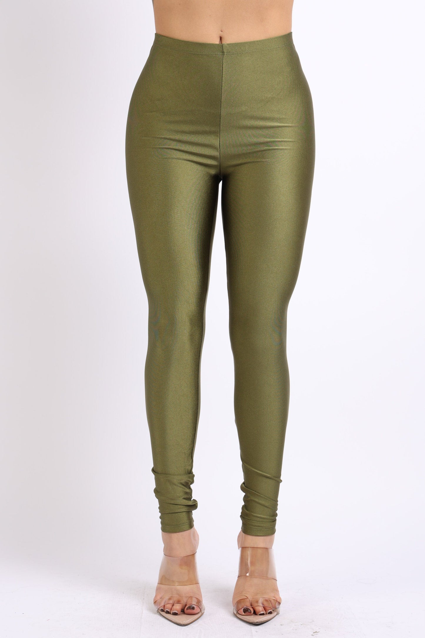 Plus Size Stretch Skinny Shiny Neon Active Yoga Pilates Club Party High Rise Elastic Leggings Pants Tights