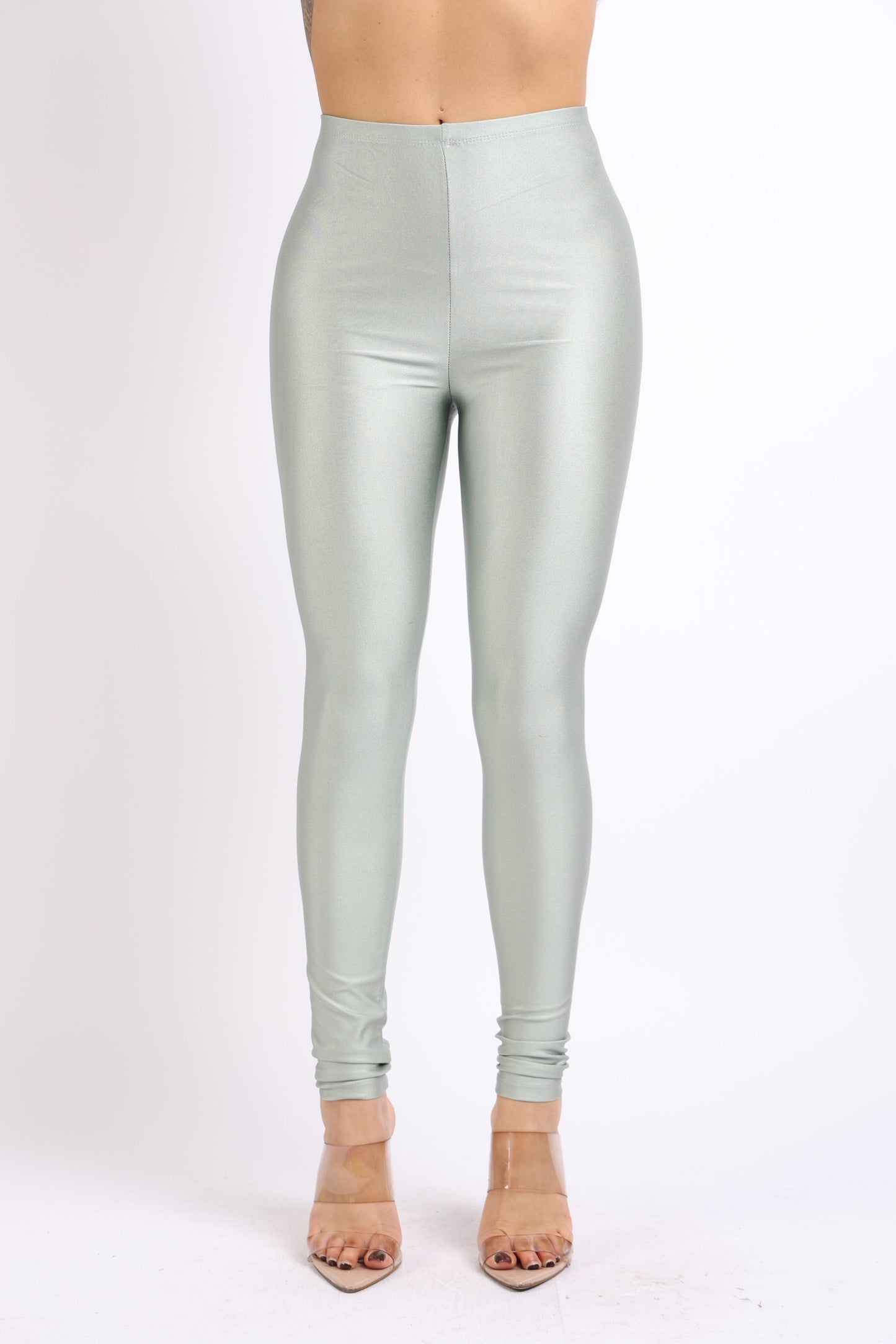 Stretch Skinny Shiny Neon Active Yoga Pilates Club Party High Rise Elastic Leggings Pants Tights