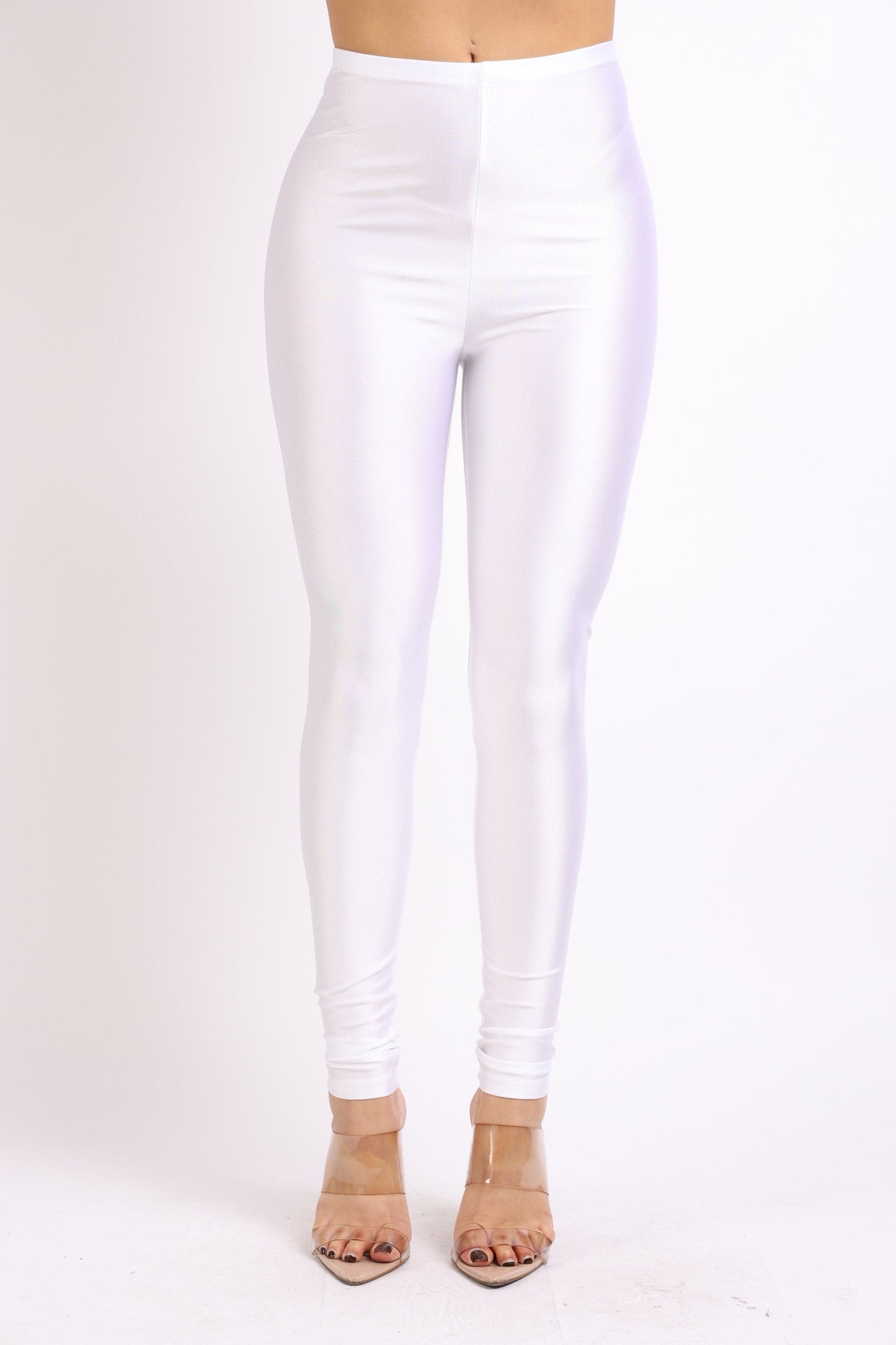 Plus Size Stretch Skinny Shiny Neon Active Yoga Pilates Club Party High Rise Elastic Leggings Pants Tights