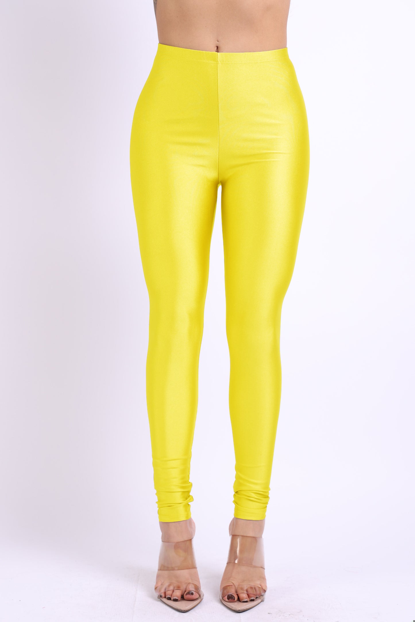 Stretch Skinny Shiny Neon Active Yoga Pilates Club Party High Rise Elastic Leggings Pants Tights