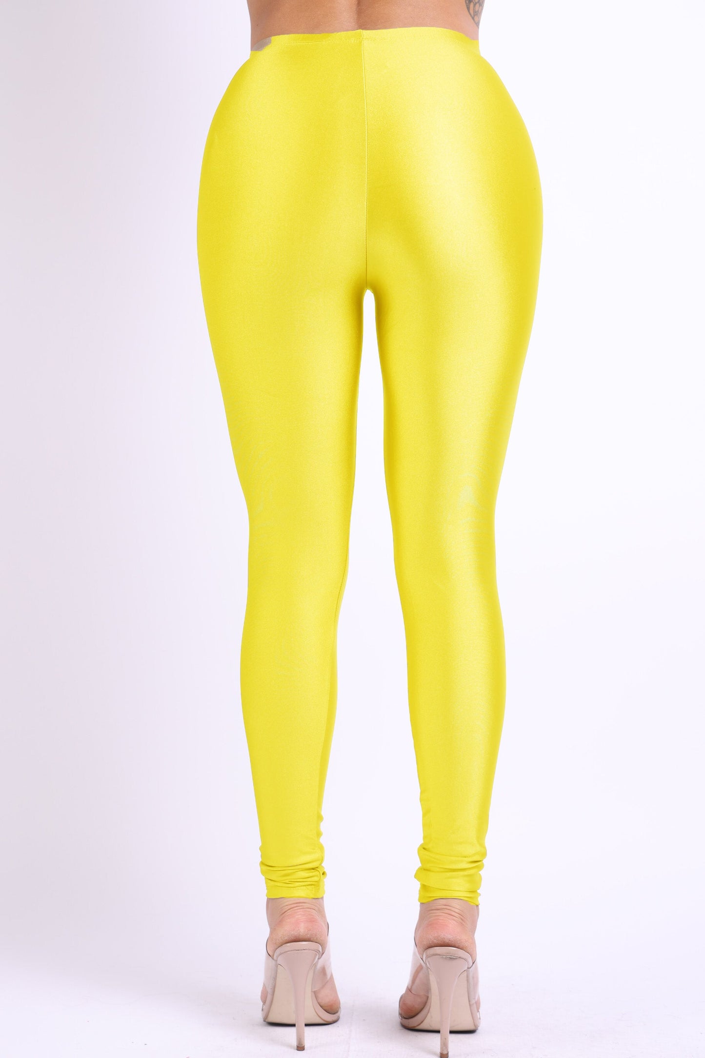 Plus Size Stretch Skinny Shiny Neon Active Yoga Pilates Club Party High Rise Elastic Leggings Pants Tights