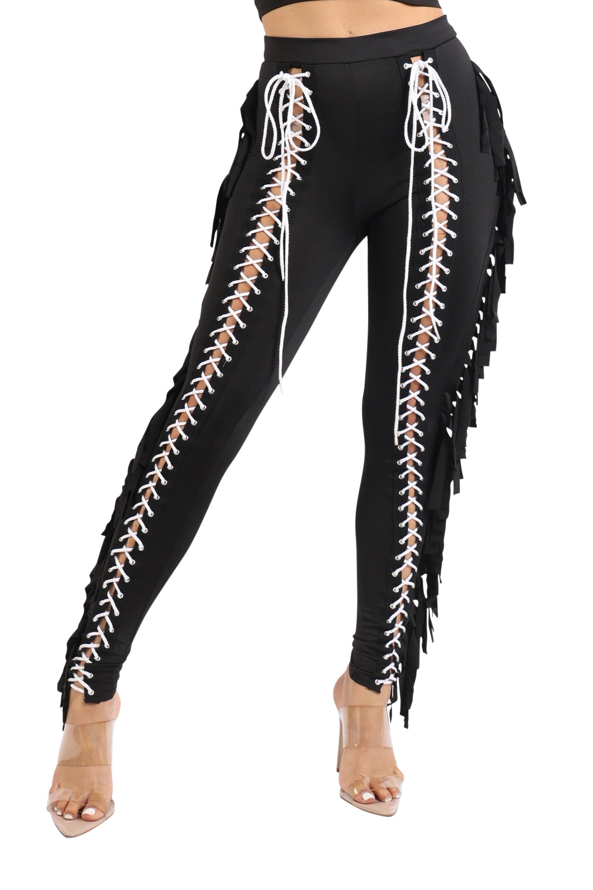 Lace Up Pants High Waist Leggings Trousers Tights Skinny Stretch and Fit Curves Perfectly