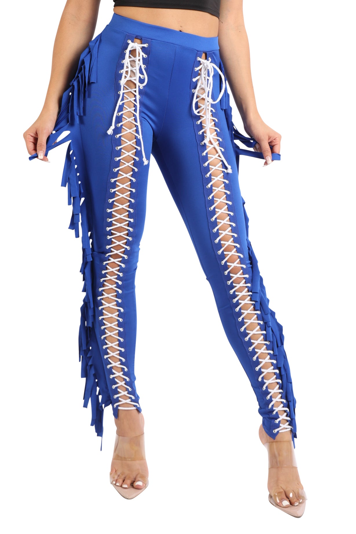 Lace Up Pants High Waist Leggings Trousers Tights Skinny Stretch and Fit Curves Perfectly