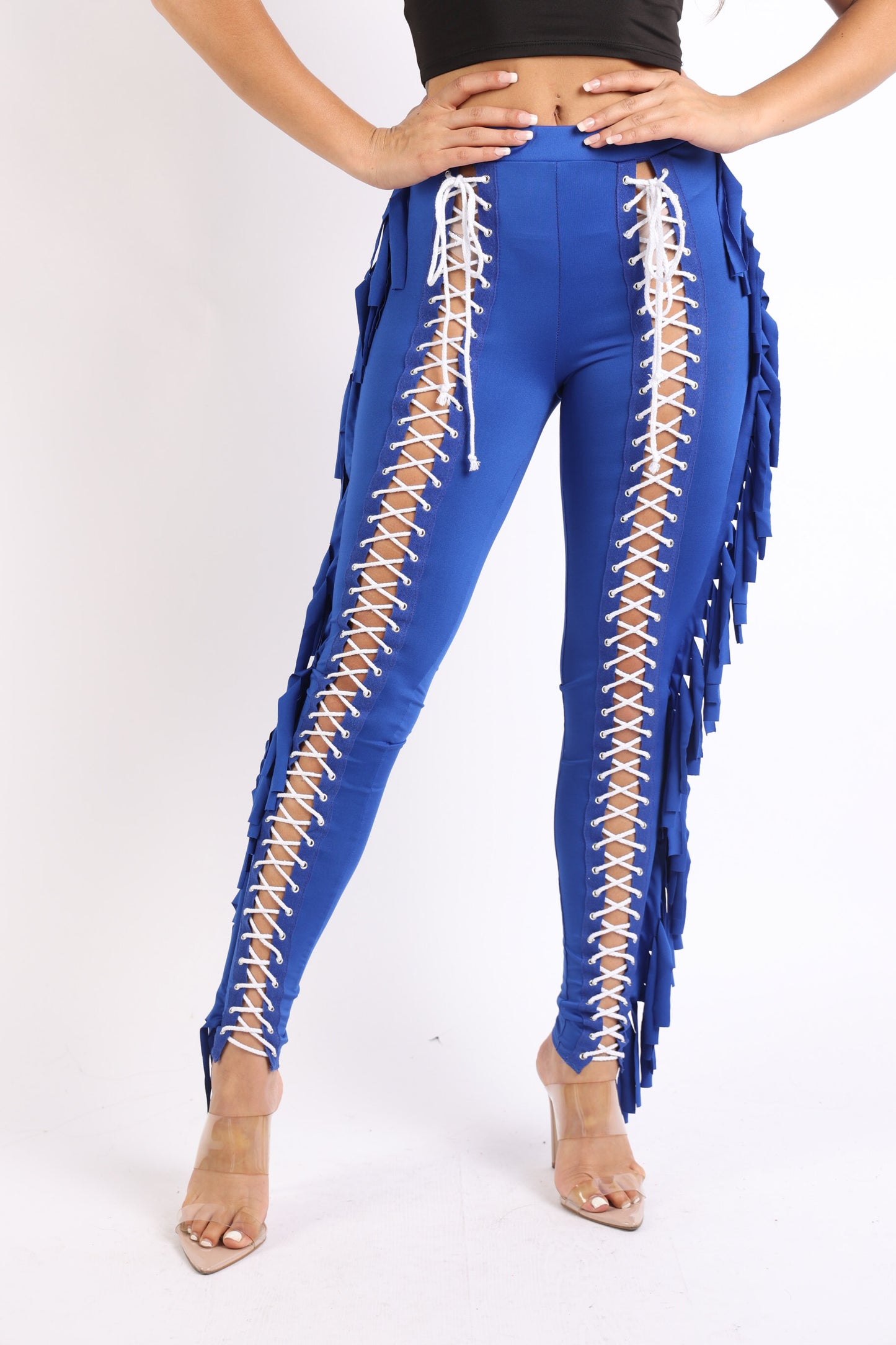 Lace Up Pants High Waist Leggings Trousers Tights Skinny Stretch and Fit Curves Perfectly