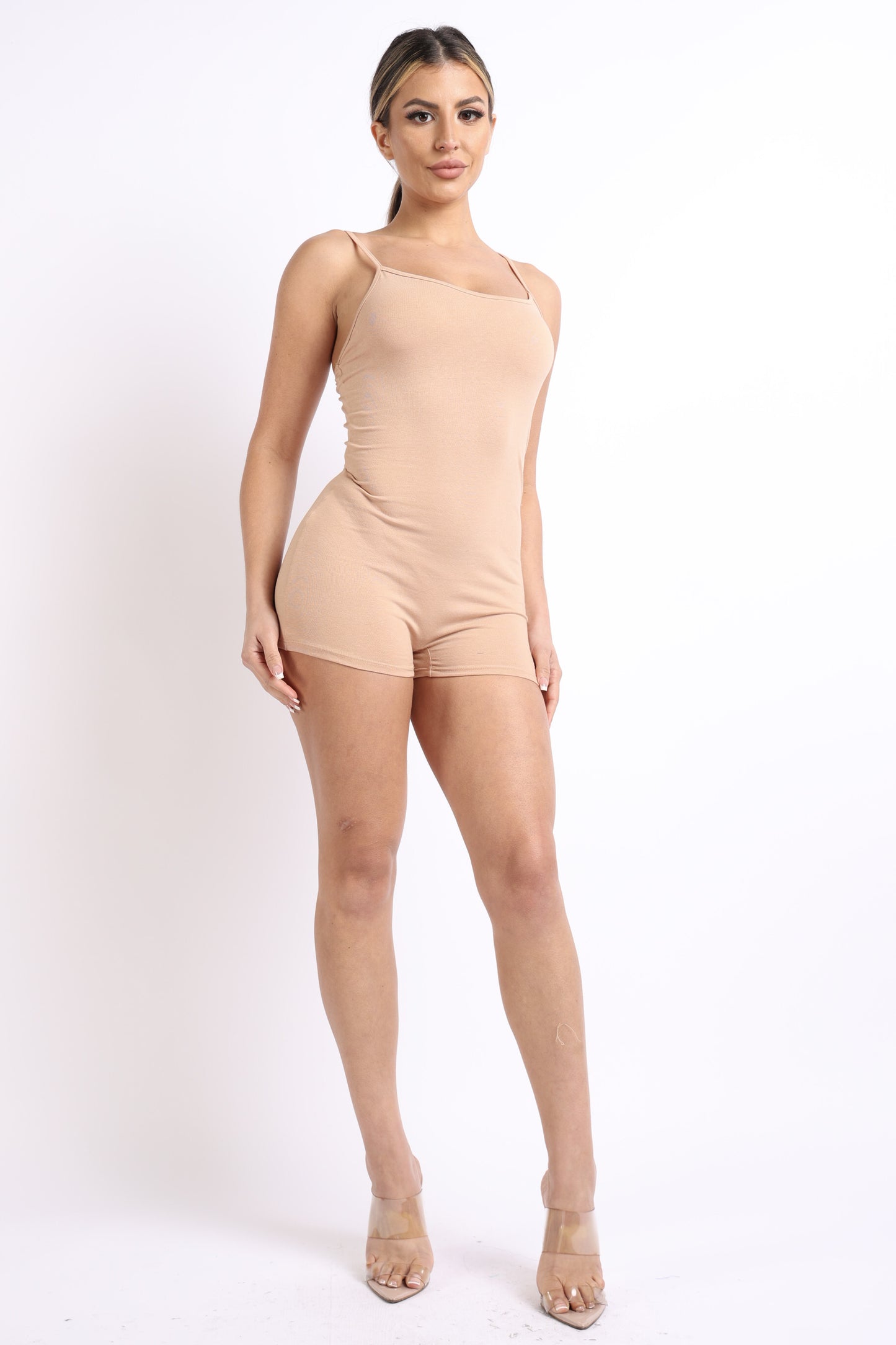 Bodycon Romper Sexy Sleeveless Spaghetti Strap - Perfect Unitard for Work Out, Gym, and Daily Wear