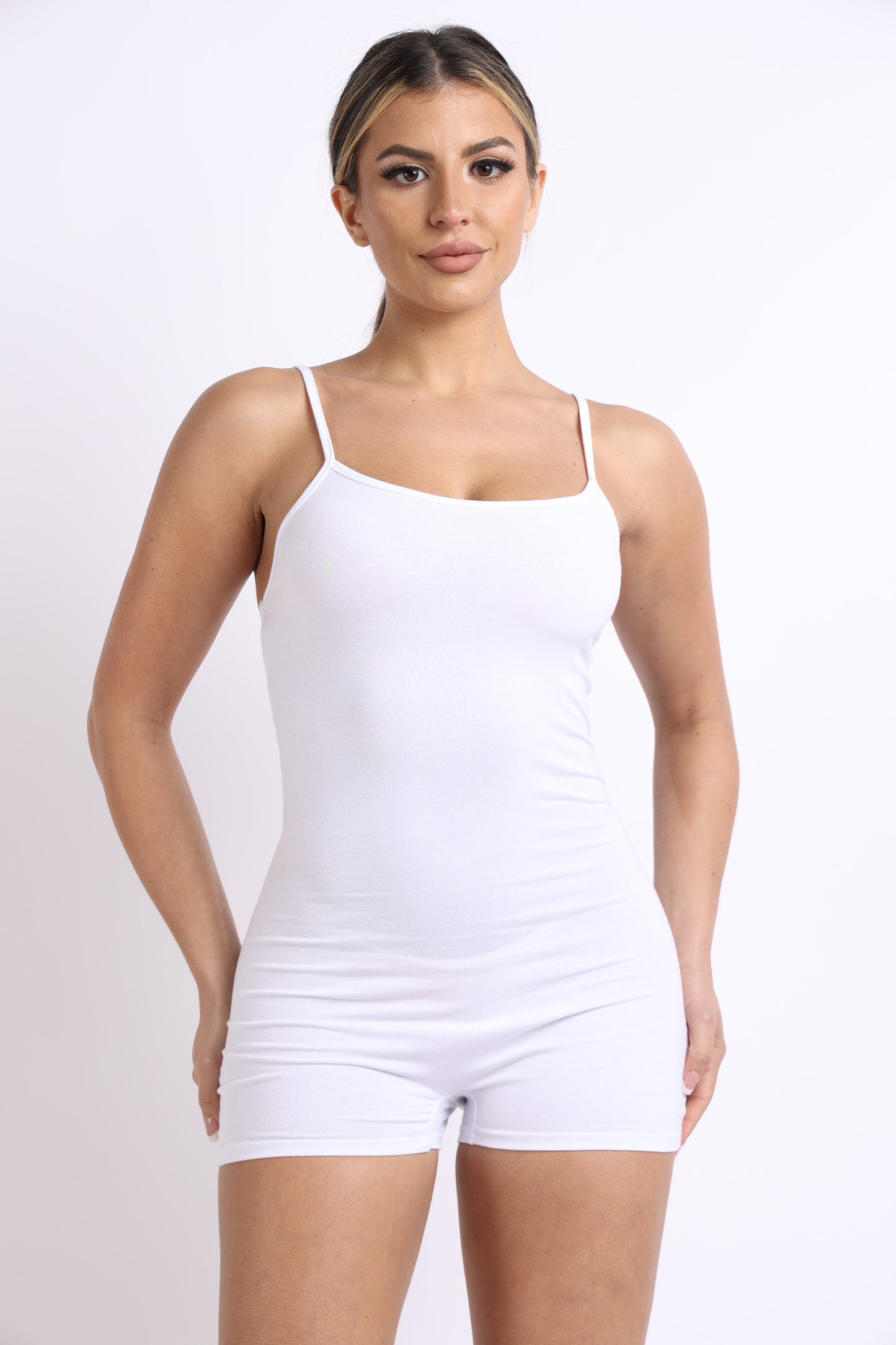 Bodycon Romper Sexy Sleeveless Spaghetti Strap - Perfect Unitard for Work Out, Gym, and Daily Wear