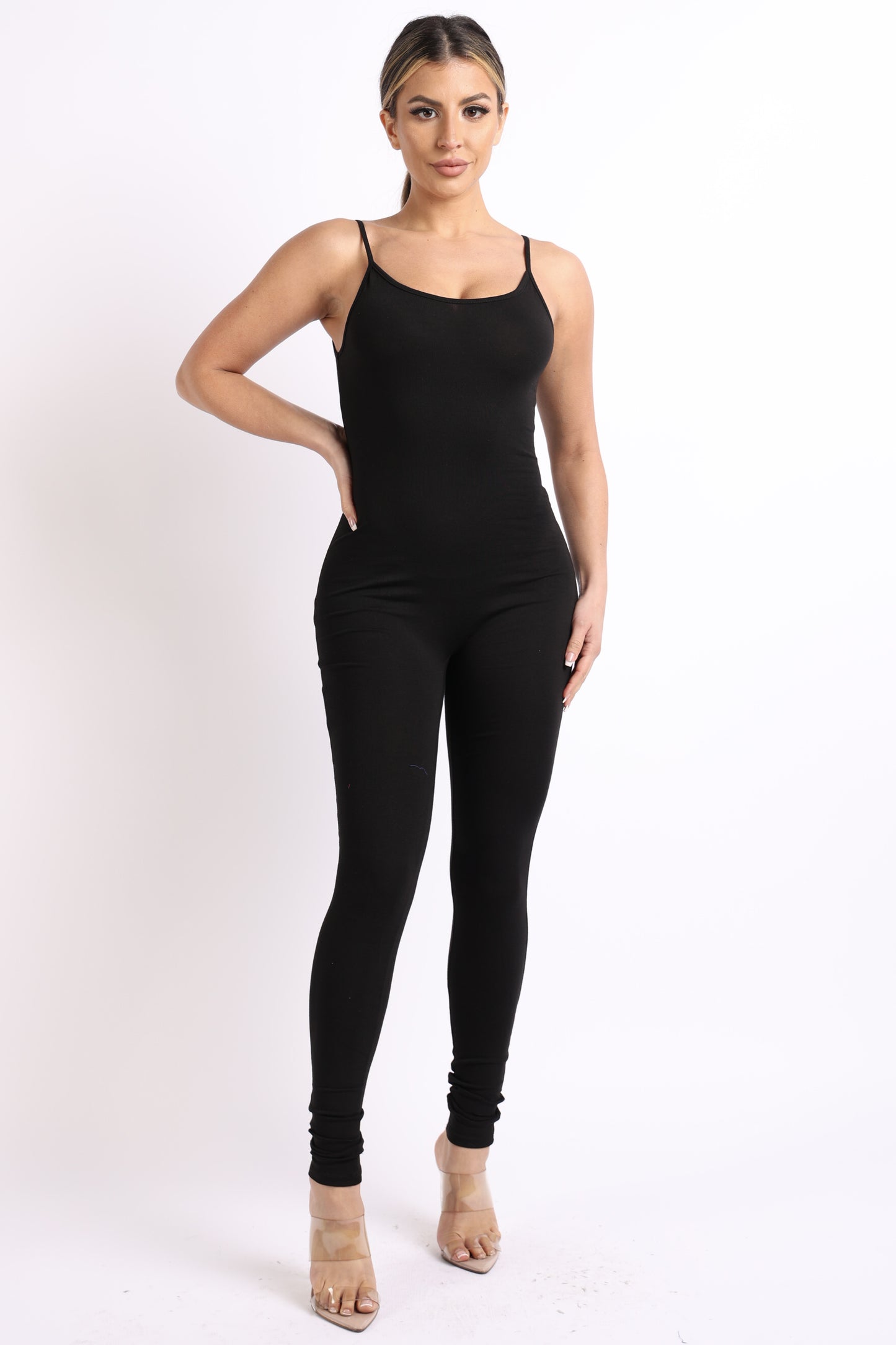 Spaghetti Strap Sexy Bodycon Tank One Piece Jumpsuit Comfy Party Daily Soft Jersey Romper Playsuit