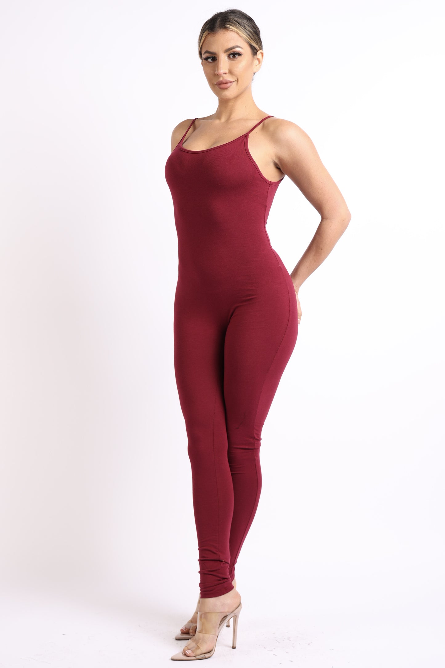 Spaghetti Strap Sexy Bodycon Tank One Piece Jumpsuit Comfy Party Daily Soft Jersey Romper Playsuit