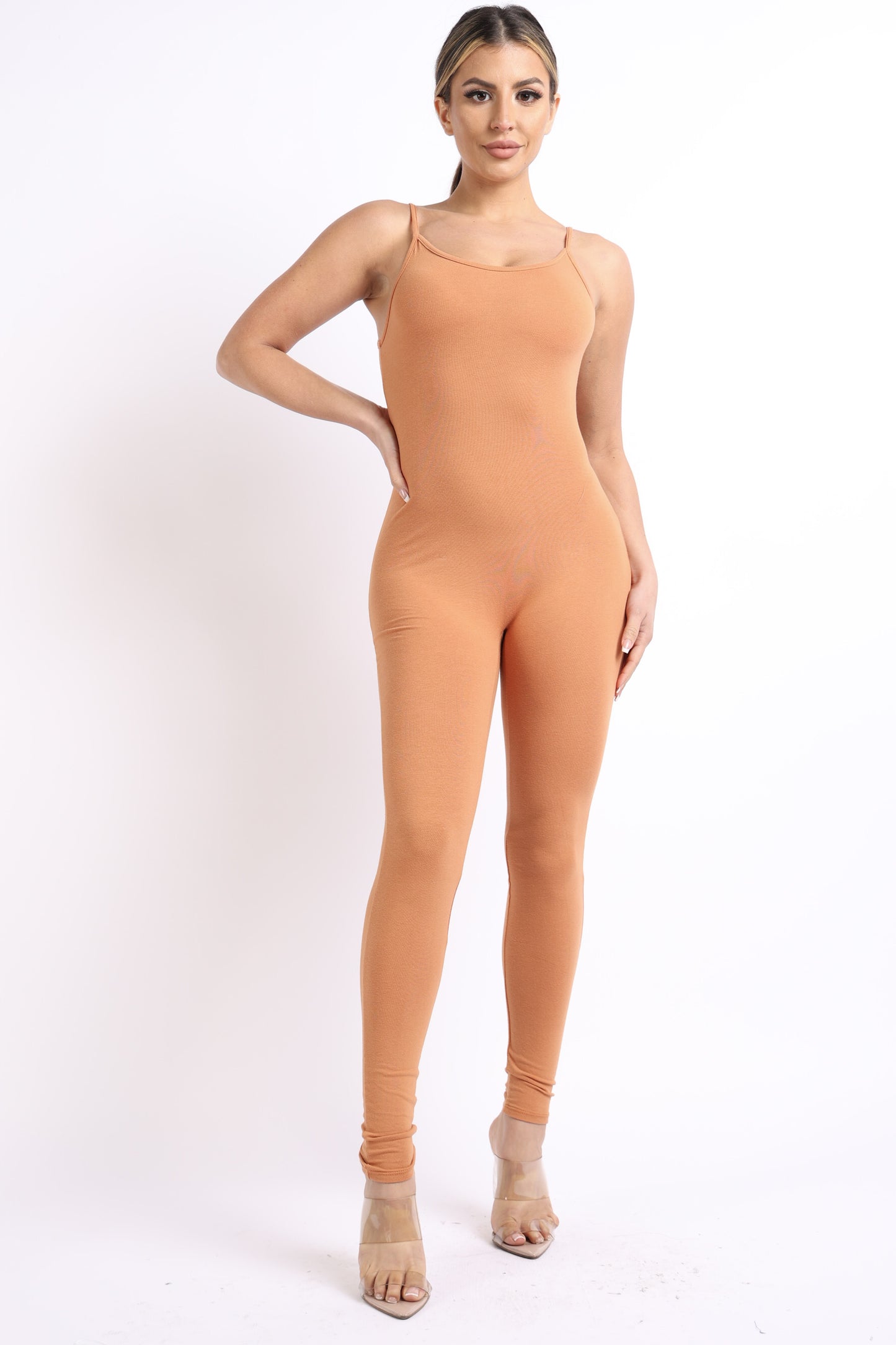 Spaghetti Strap Sexy Bodycon Tank One Piece Jumpsuit Comfy Party Daily Soft Jersey Romper Playsuit