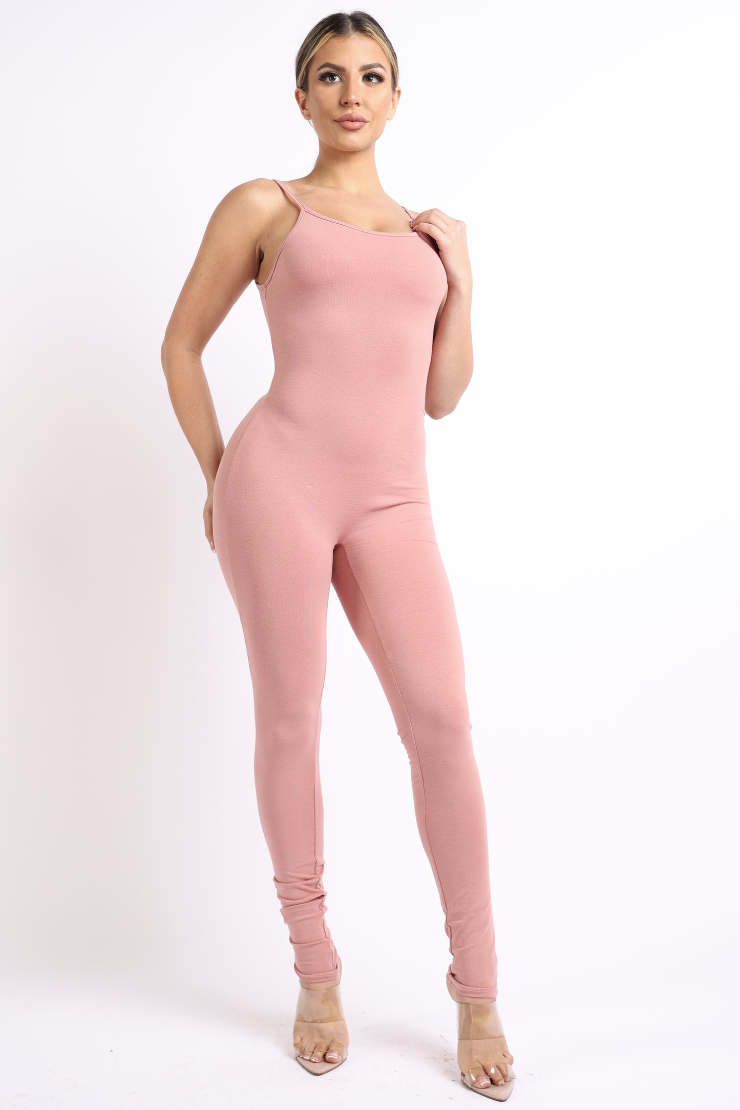 Spaghetti Strap Sexy Bodycon Tank One Piece Jumpsuit Comfy Party Daily Soft Jersey Romper Playsuit