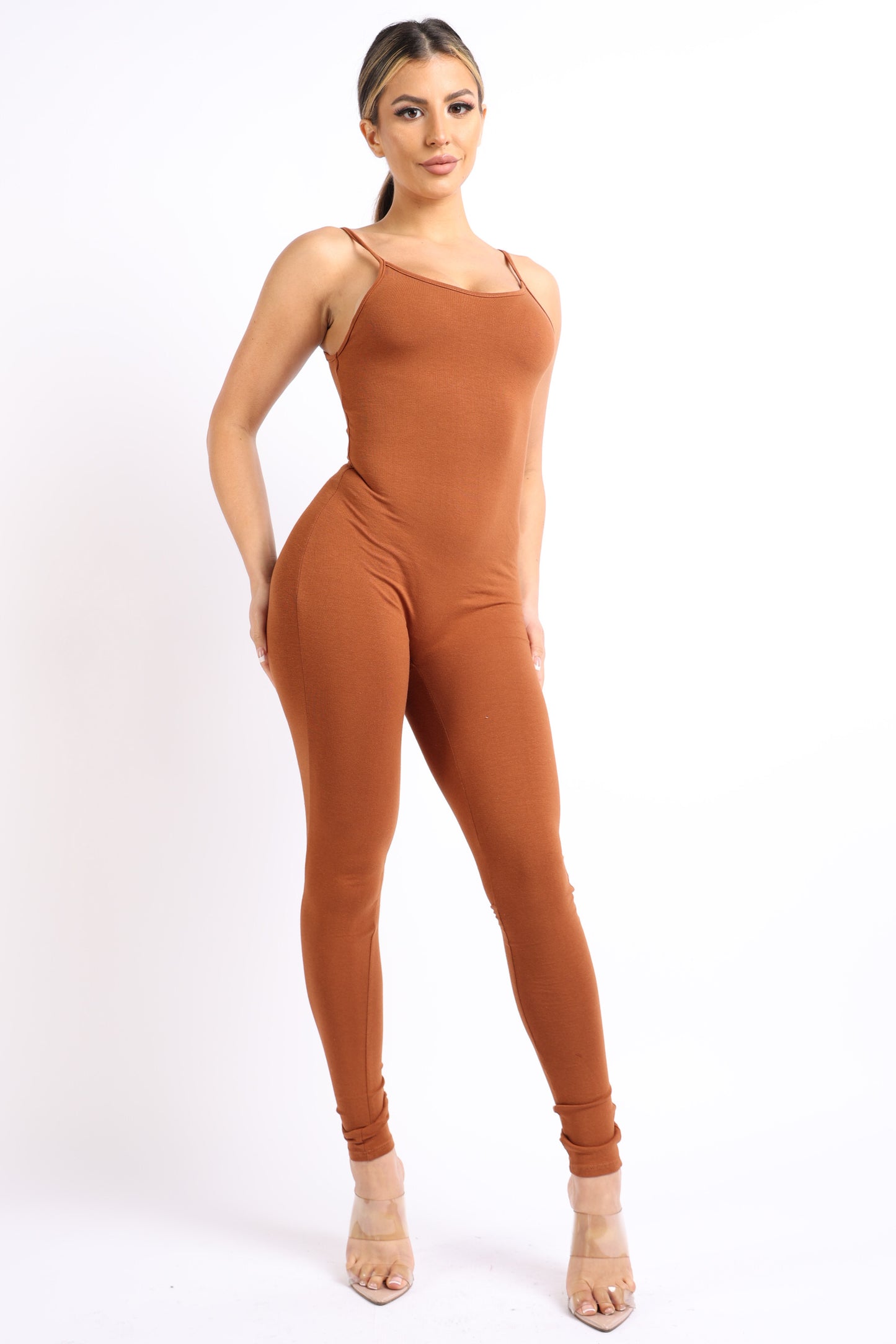 Spaghetti Strap Sexy Bodycon Tank One Piece Jumpsuit Comfy Party Daily Soft Jersey Romper Playsuit