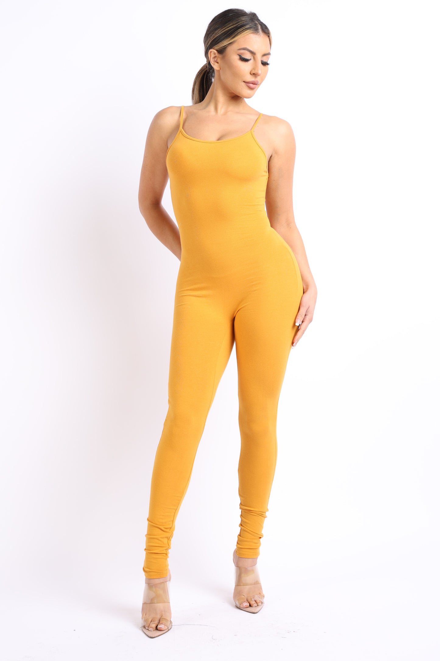 Spaghetti Strap Sexy Bodycon Tank One Piece Jumpsuit Comfy Party Daily Soft Jersey Romper Playsuit