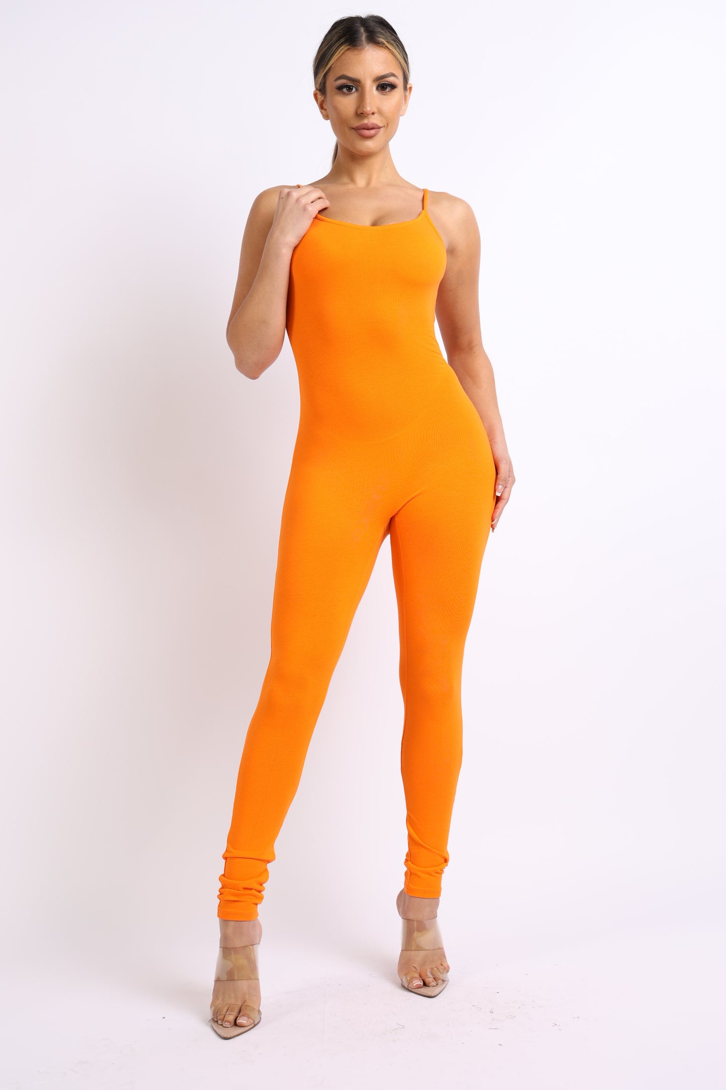 Spaghetti Strap Sexy Bodycon Tank One Piece Jumpsuit Comfy Party Daily Soft Jersey Romper Playsuit