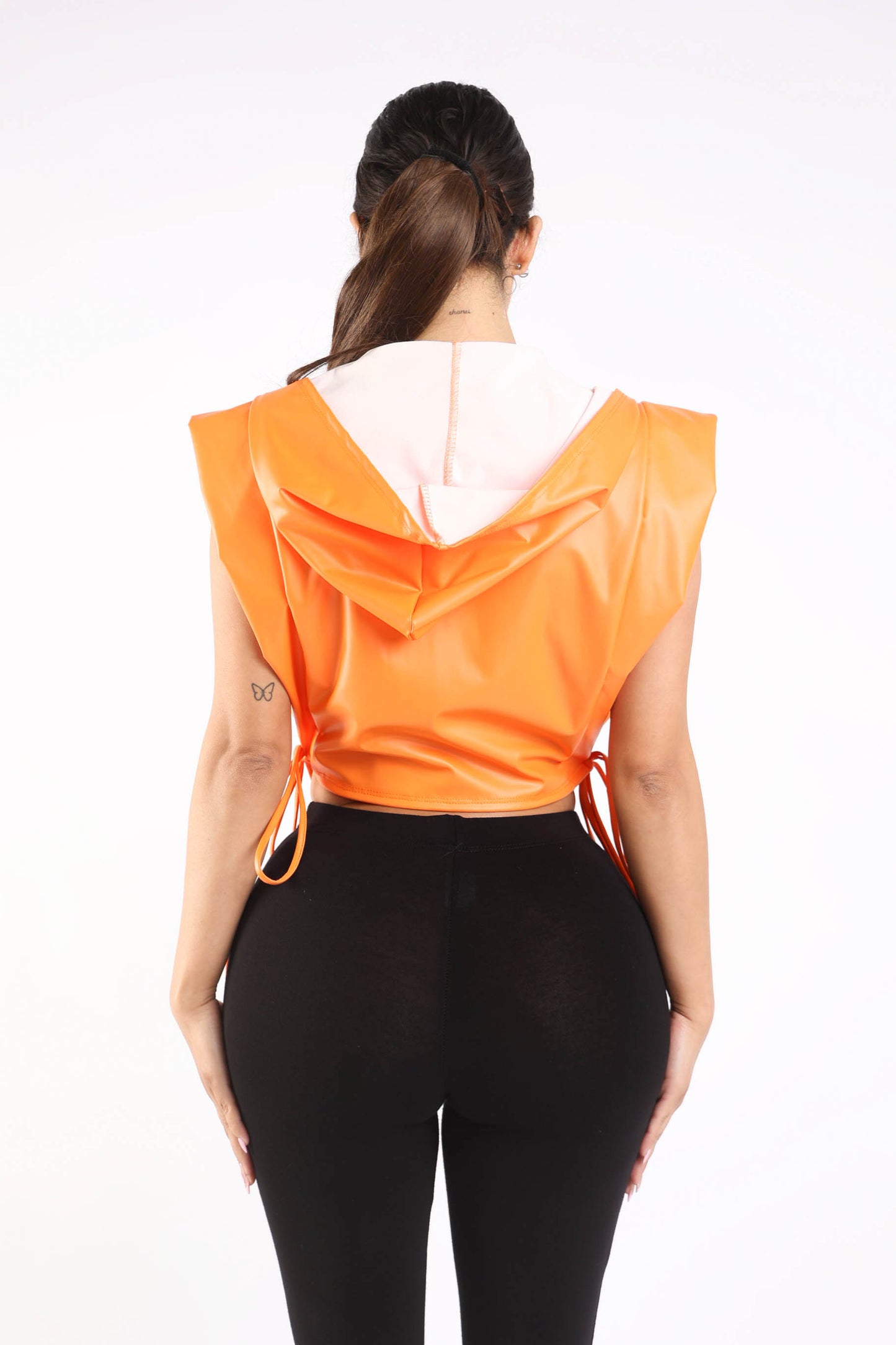 Matte Pu zip up vest