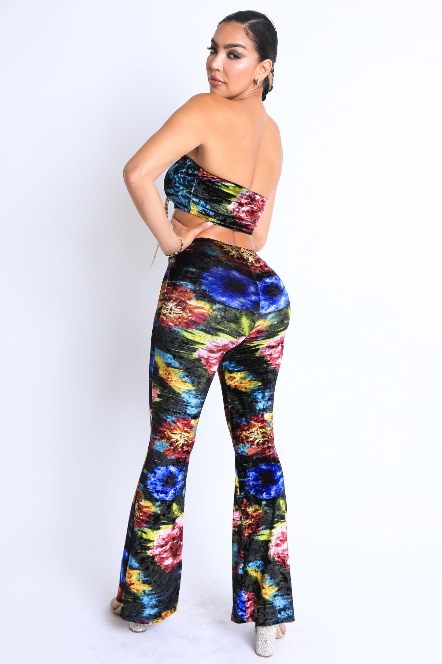 Printed velvet 3 piece set