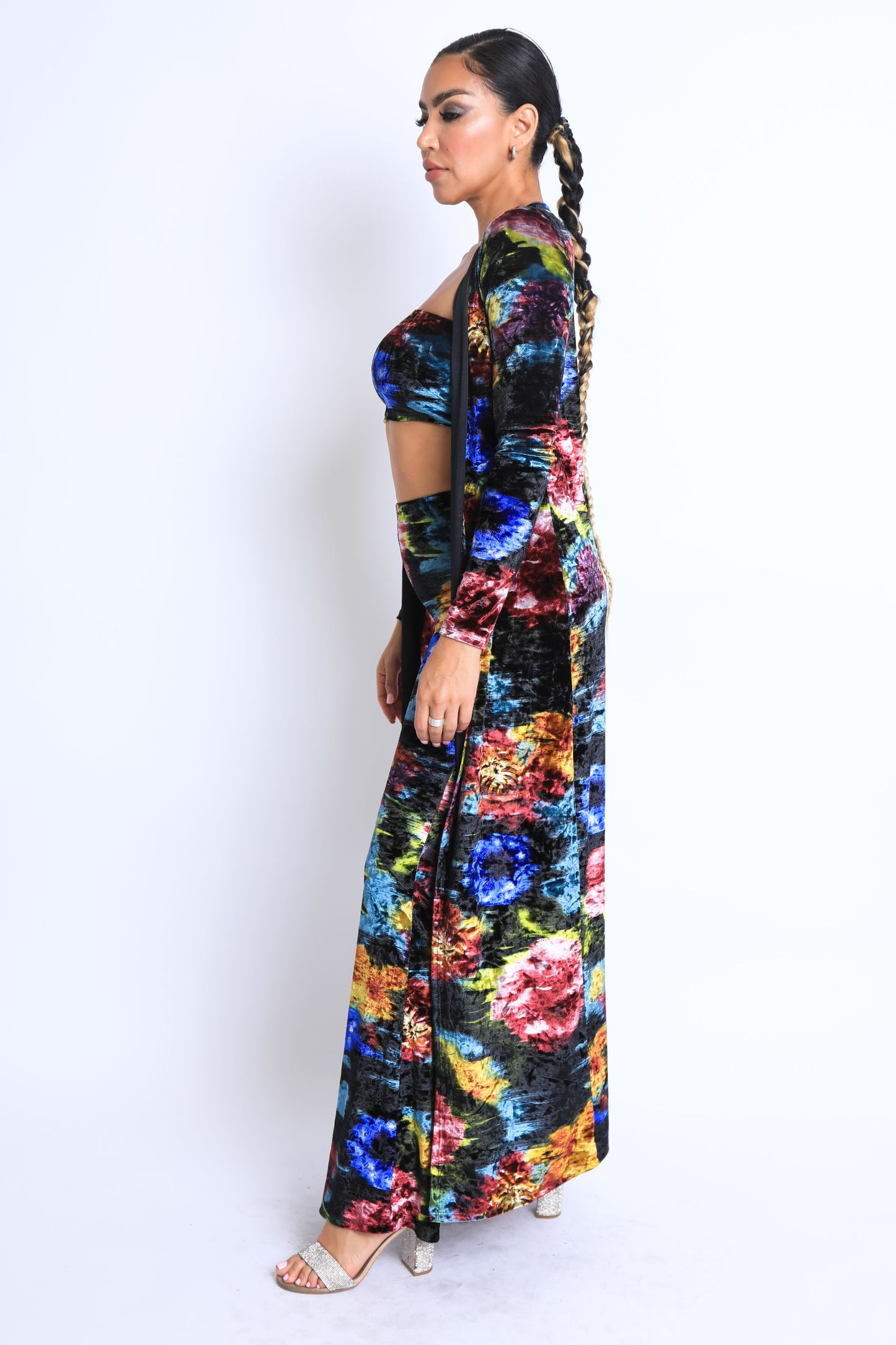 Printed velvet 3 piece set