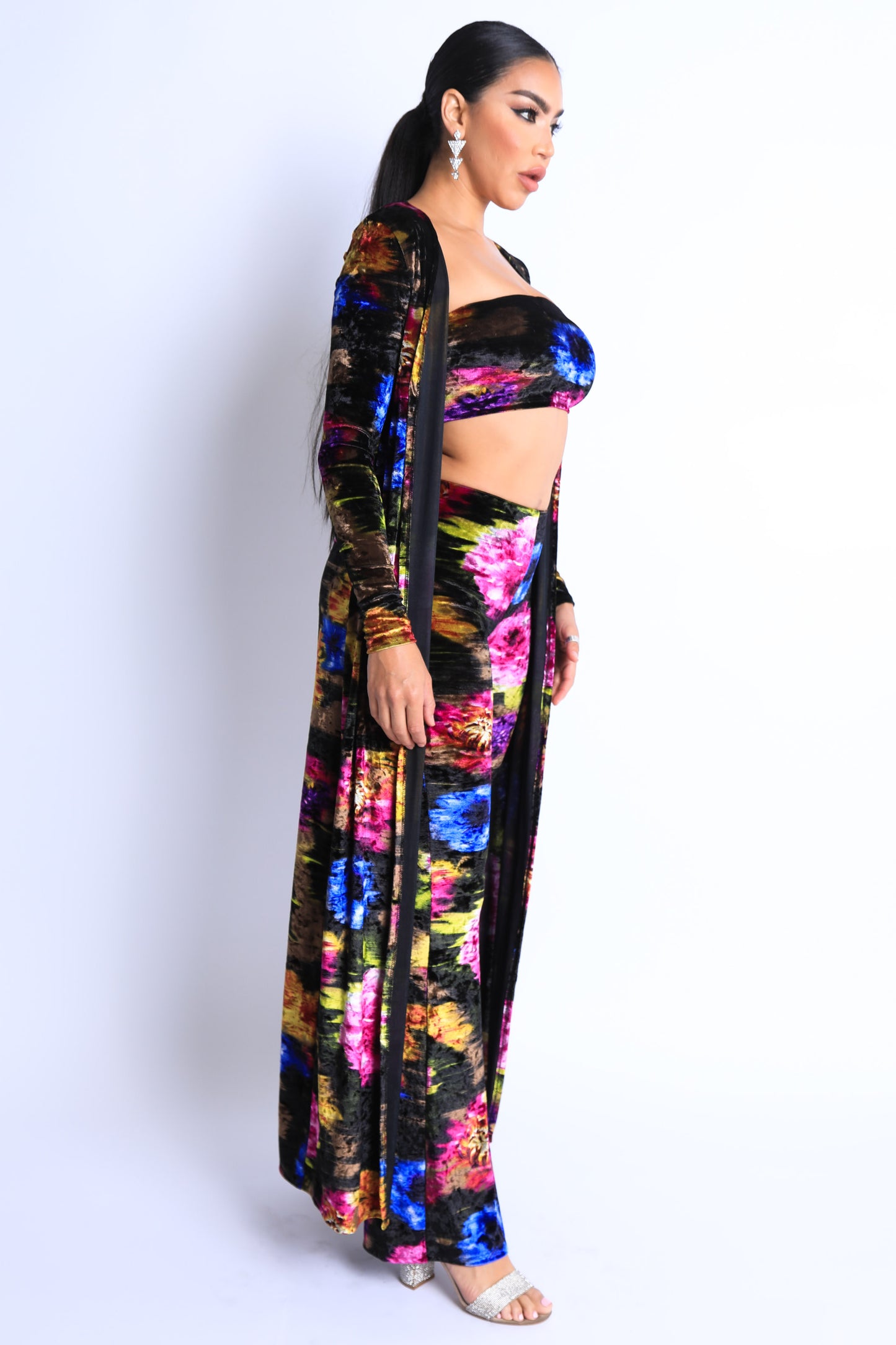 Printed velvet 3 piece set
