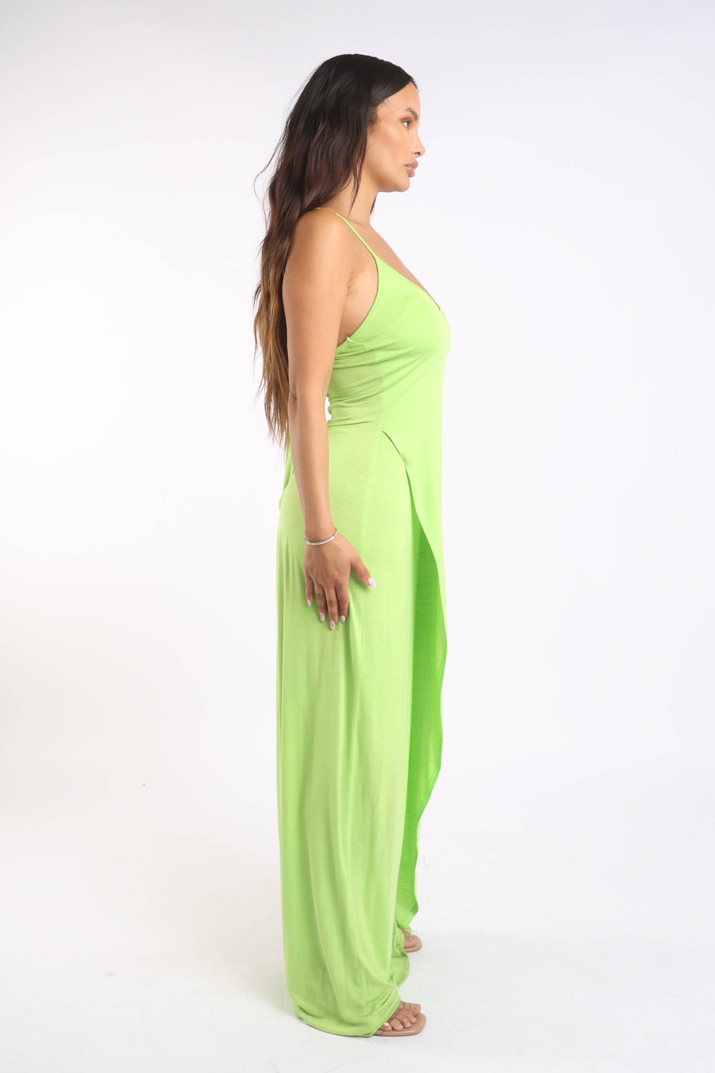Ruched Open Back Maxi Dress