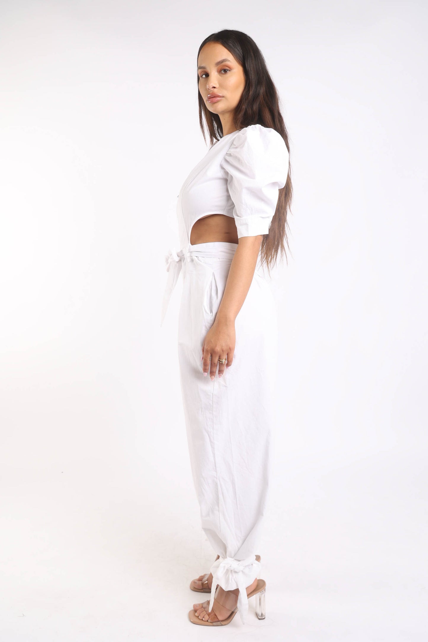 Puff shoulder jumpsuit