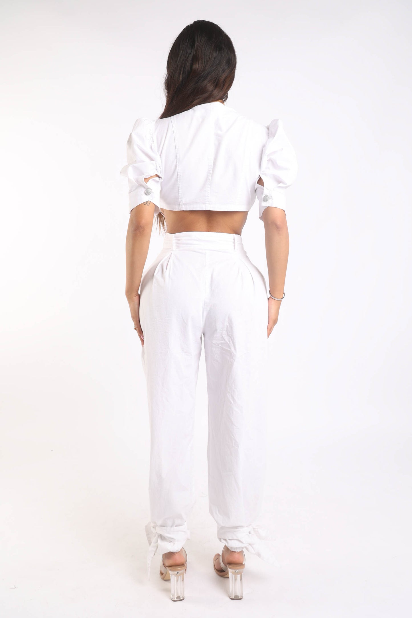 Puff shoulder jumpsuit