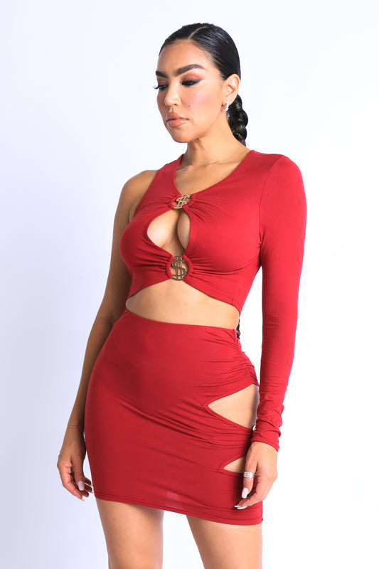 trim cut out skirt set