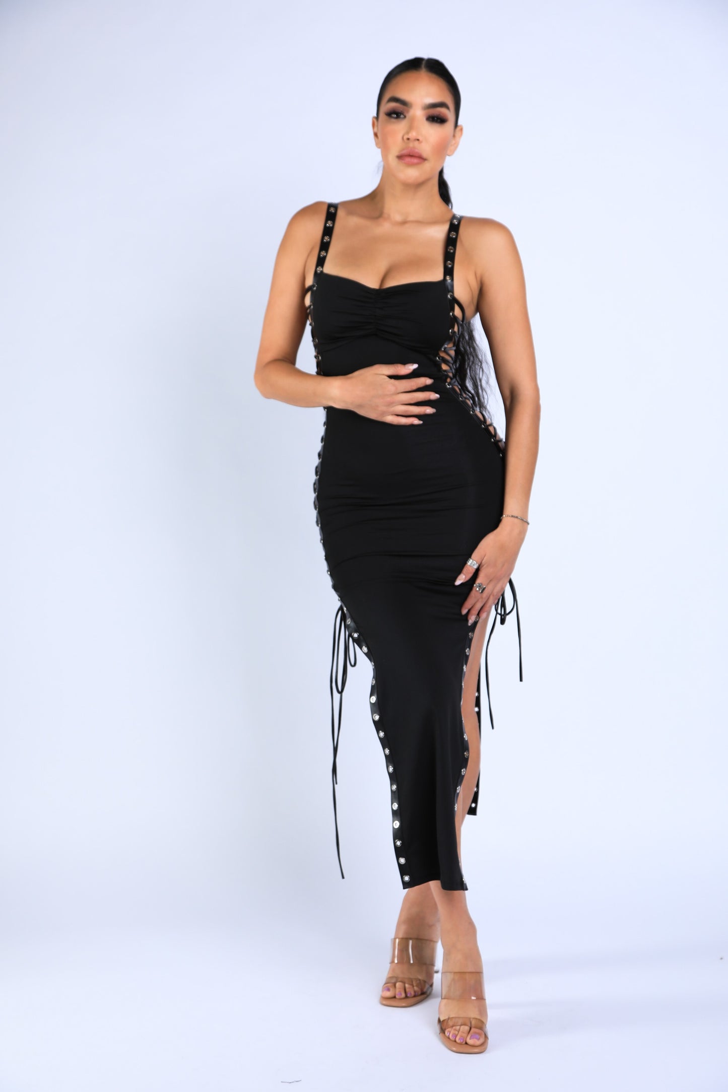 Tie Strapped Sleeveless Maxi Dress