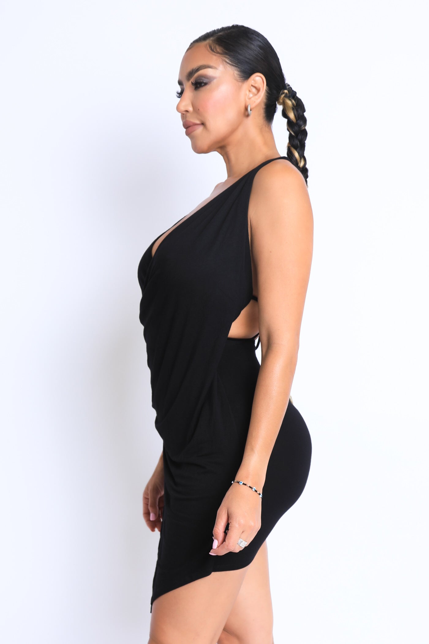 Shirring Mini Dress