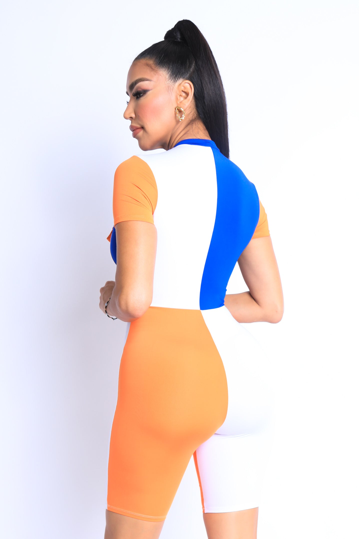 Color Block Pockets Detailed Romper