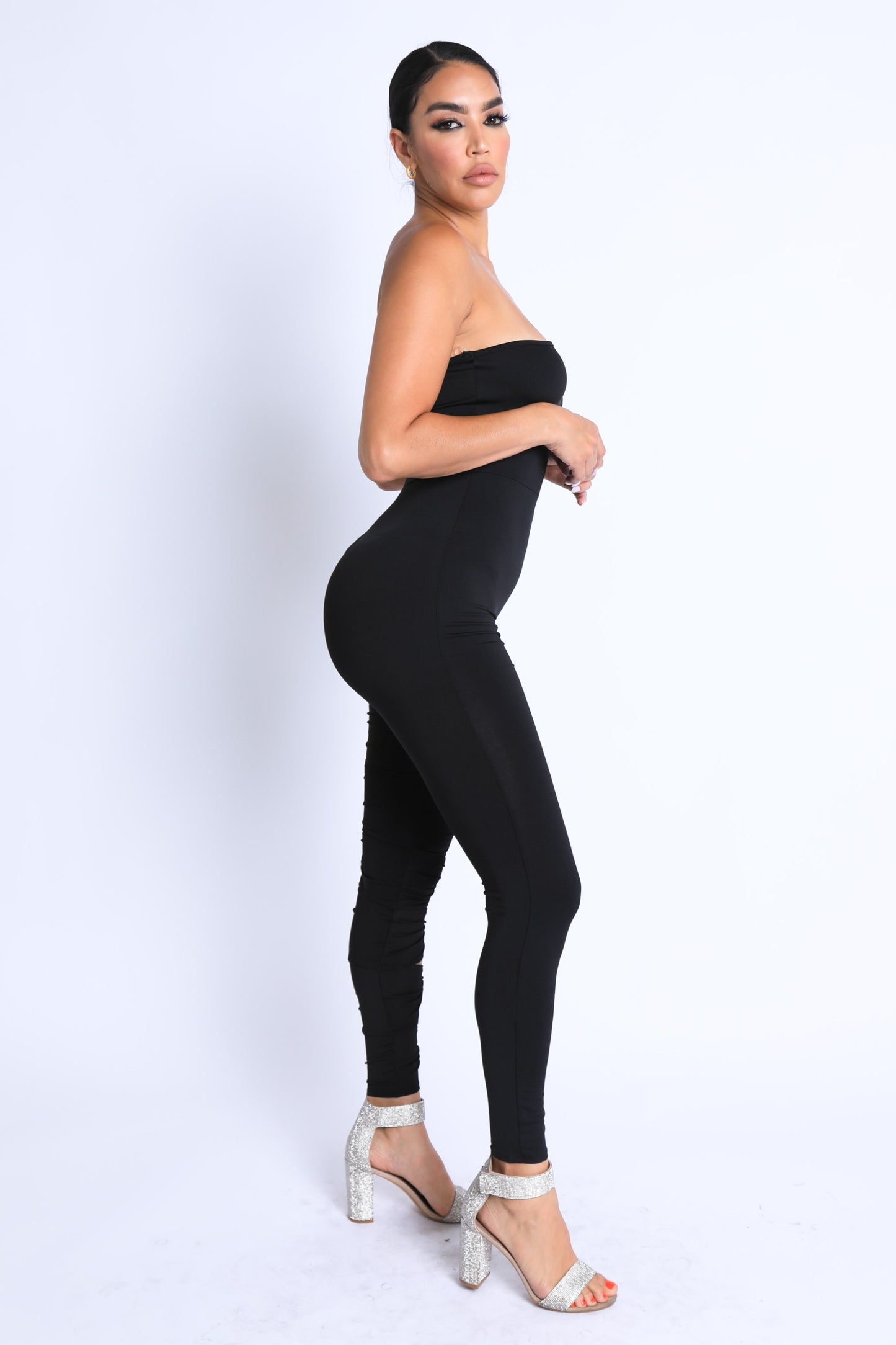 Asymmetric Shoulder Cut Out Jumpsuit