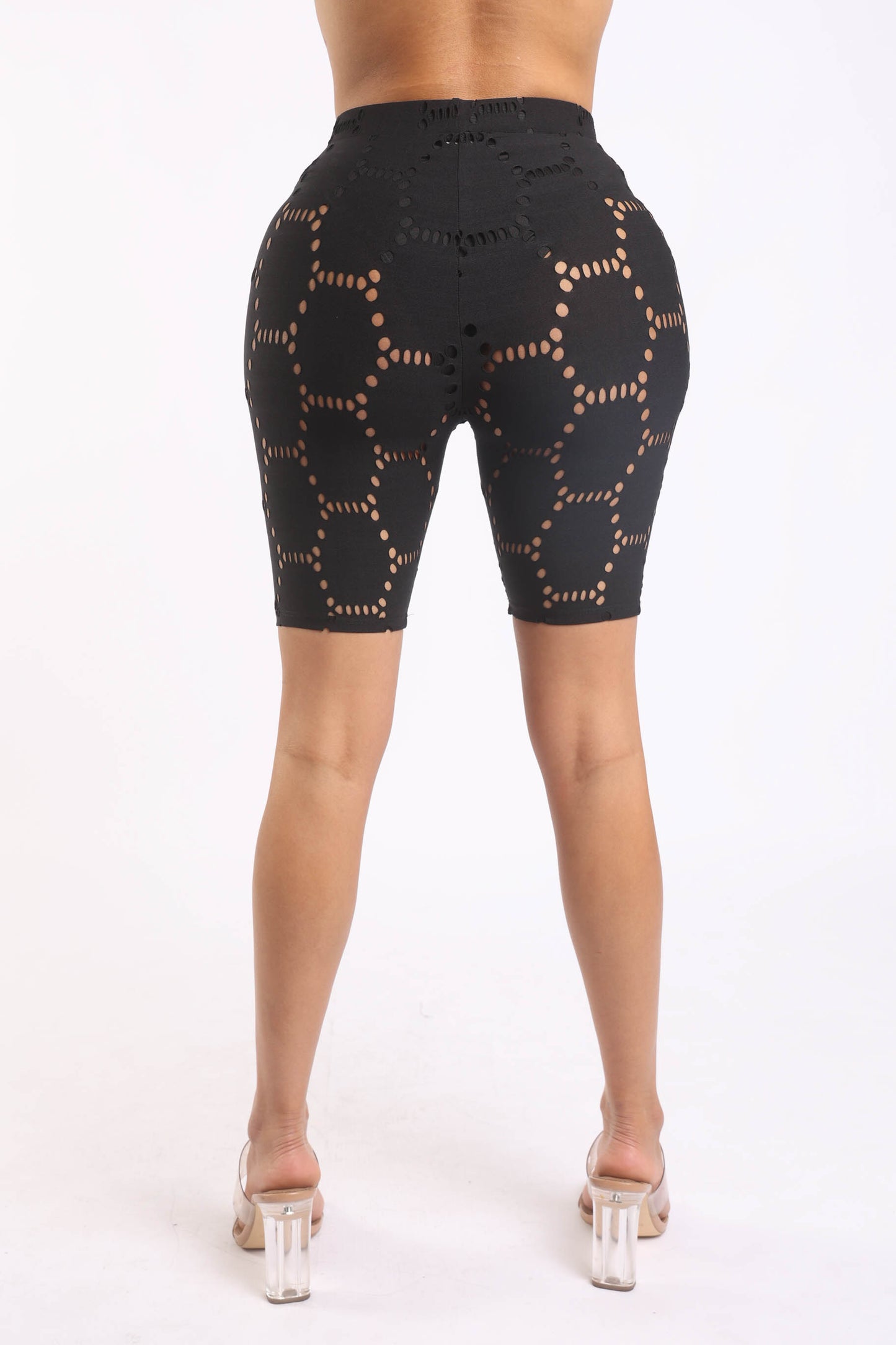 Novelty knit biker shorts