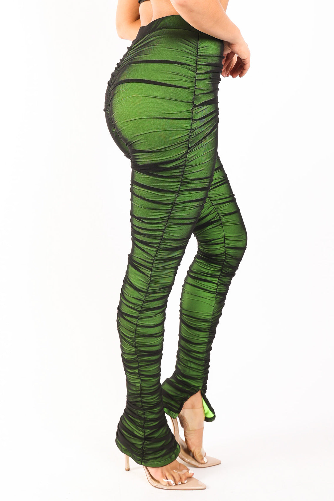 Double layered ruched leggings