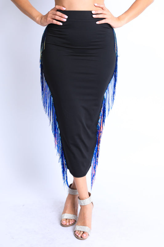 Sequins Fringe Maxi Skirt