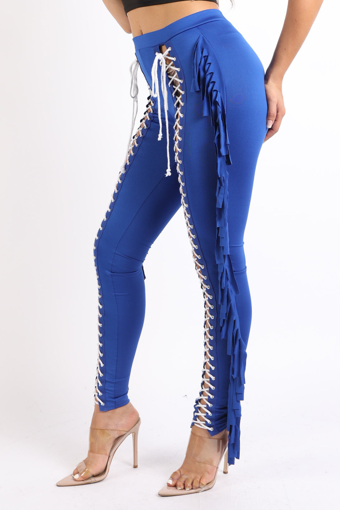 Lace Up Pants High Waist Leggings Trousers Tights Skinny Stretch and Fit Curves Perfectly