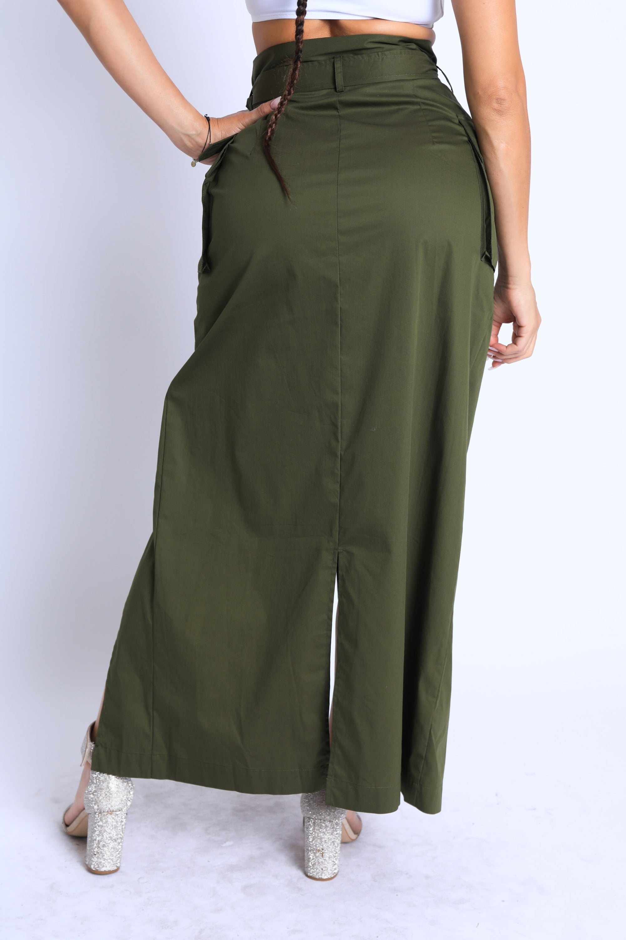 Asymmetric Pockets Detailed Maxi Skirt – toohotfashions